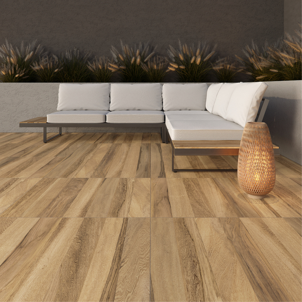 Porcelanato Amadeirado Acetinado Borda Reta Externo 76x76cm 76021 Dora - Imagem 3